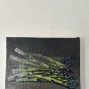 green asparagus, oil on linen, 0,18 x 0,24 m, E225