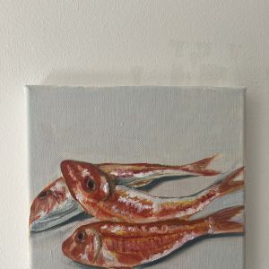 Red Mullets, oil on linen 0,20 x 0,20 cm, E 225
