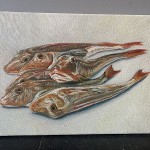 Red Gurnards, oil on linen 0.30 x 0.40 cm, E325